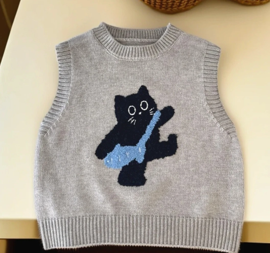 童装毛衣2025秋冬新款女童洋气套头针织衫女包坎肩韩版外穿背心潮