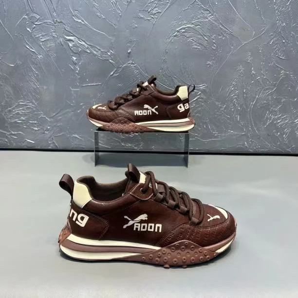 2025男鞋秋季新款超纤皮软底软面防滑耐磨系带潮鞋