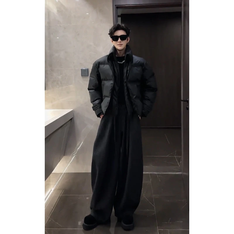 龙叨叨潮牌百搭保暖棉服男款冬季美式痞帅高级感短款立领外套夹克