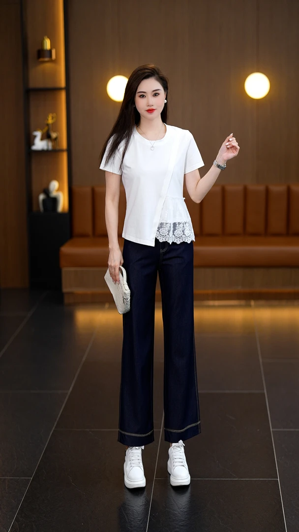 气质洋气短袖2025年夏季新款女宽松纯色韩版显瘦设计感时尚T恤
