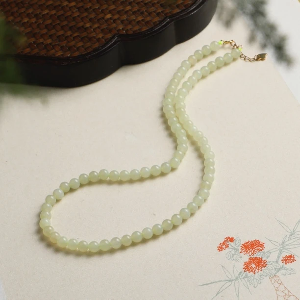 （桃）约5mm黄口料和田玉项链（多样性发货）