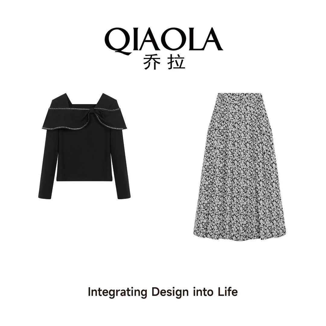 QIAOLA/乔拉【流光梦影】春新款针织柔软舒适遮肉显瘦百搭套装预售