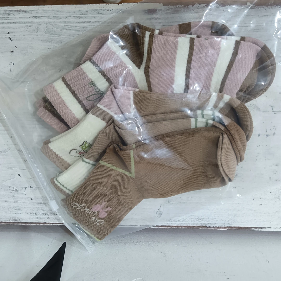 ZA342图片色厚袜子童装/5双