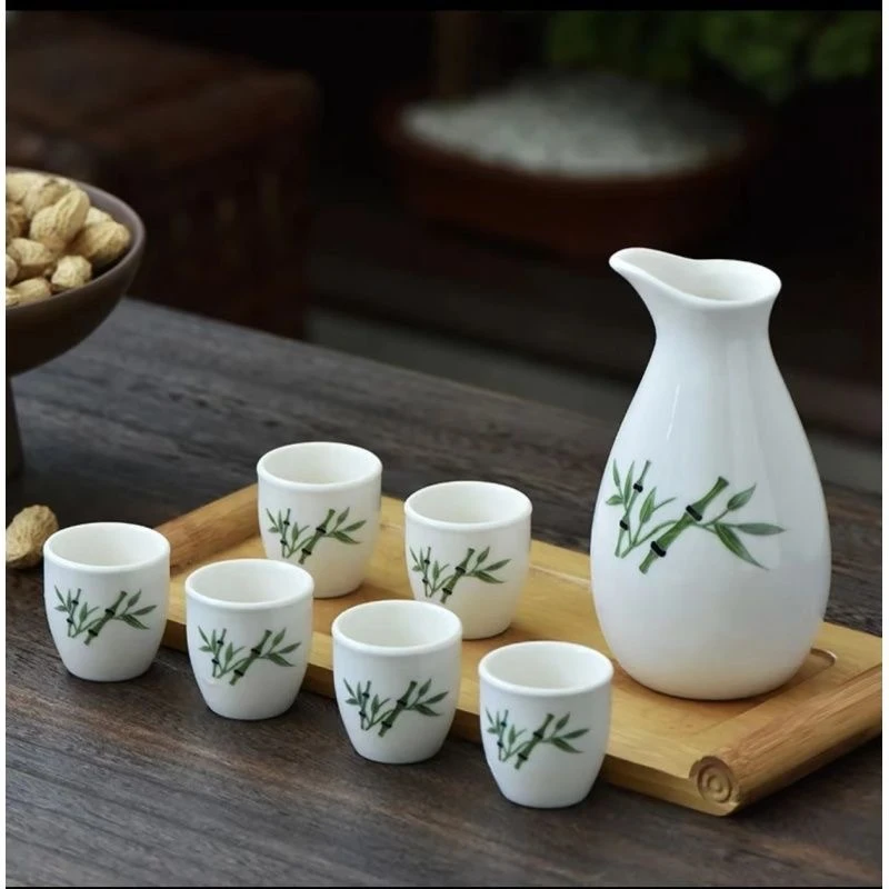 C397-白瓷竹子一壶六杯茶具套装K159XG