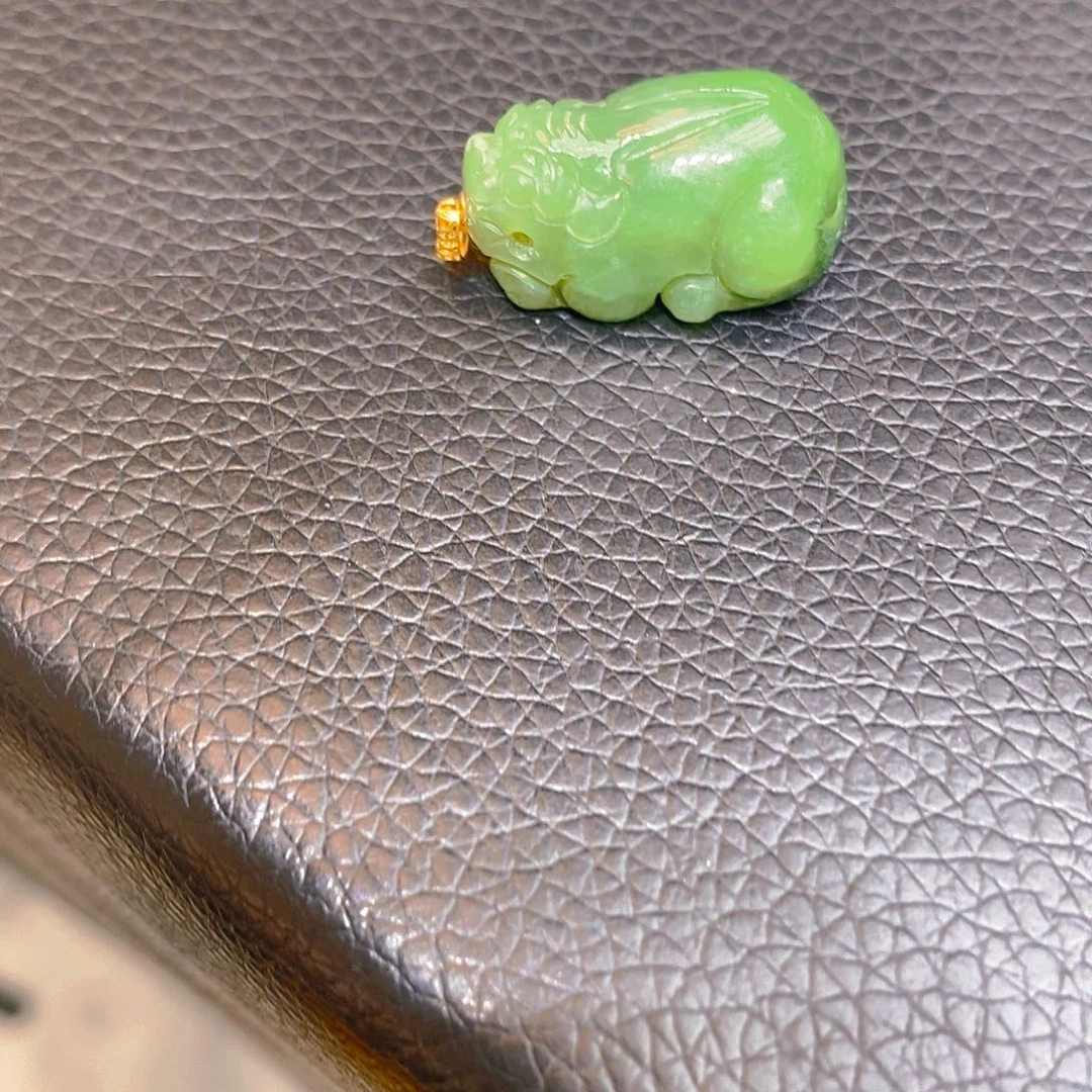 和田玉（碧玉）18K金镶嵌颈饰