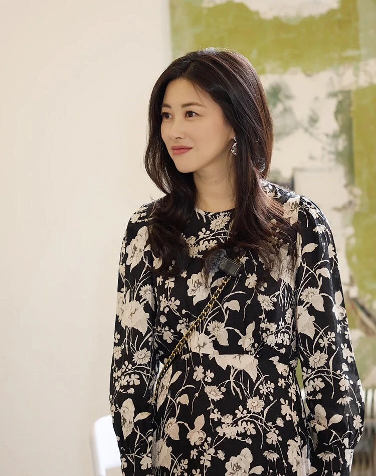 [奕奕推荐]IK 朱珠同款 法式茶歇复古气质收腰碎花连衣裙