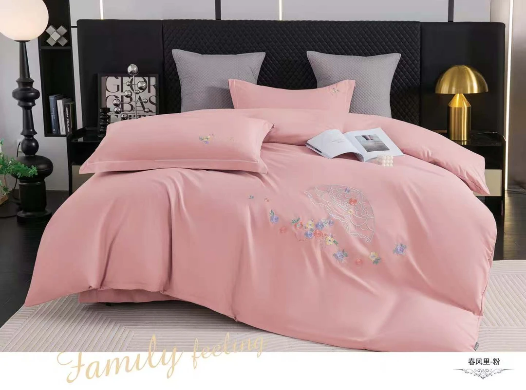 新款重工刺绣款四件套亲肤床上用品绣花套件