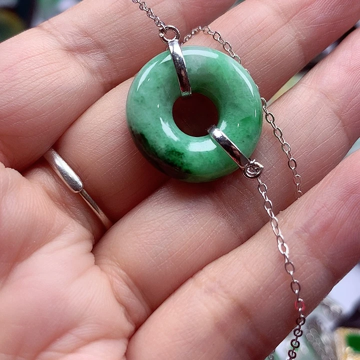 颈饰银S925镶嵌翡翠翡翠