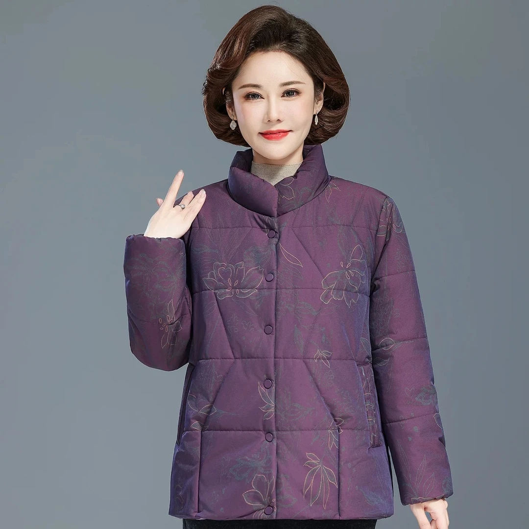 中老年棉衣女洋气短款立领棉服老太太冬装奶奶棉袄冬季老人衣服