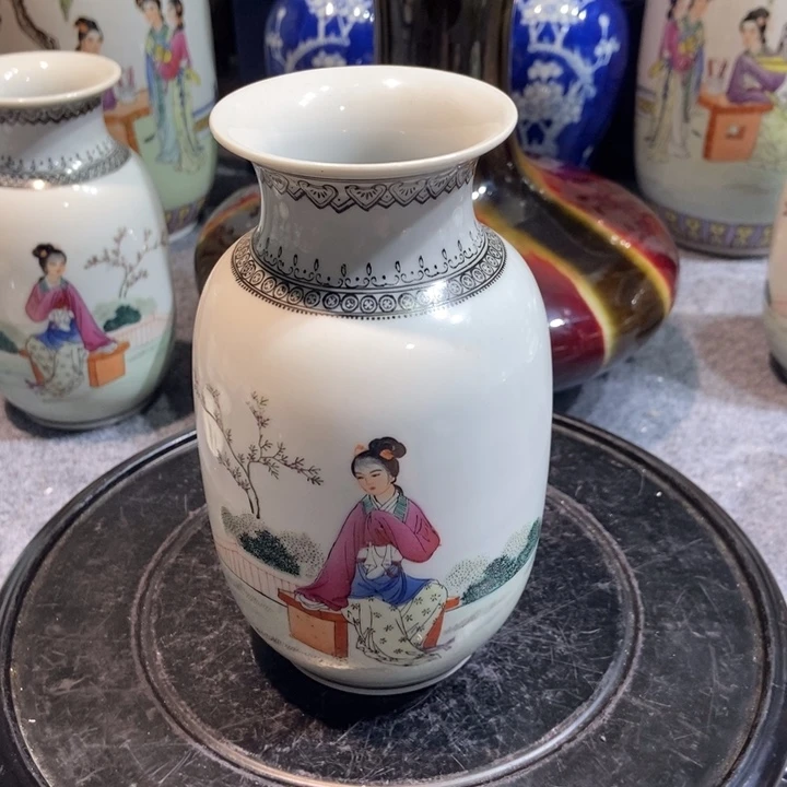 摆件兰****)景德镇粉彩陶瓷