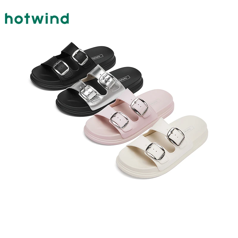 热风2025年夏季新款女士时尚拖鞋H62W25658