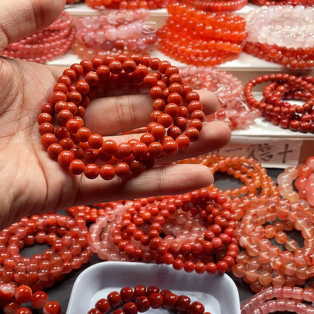 南红玛瑙未镶嵌手链
