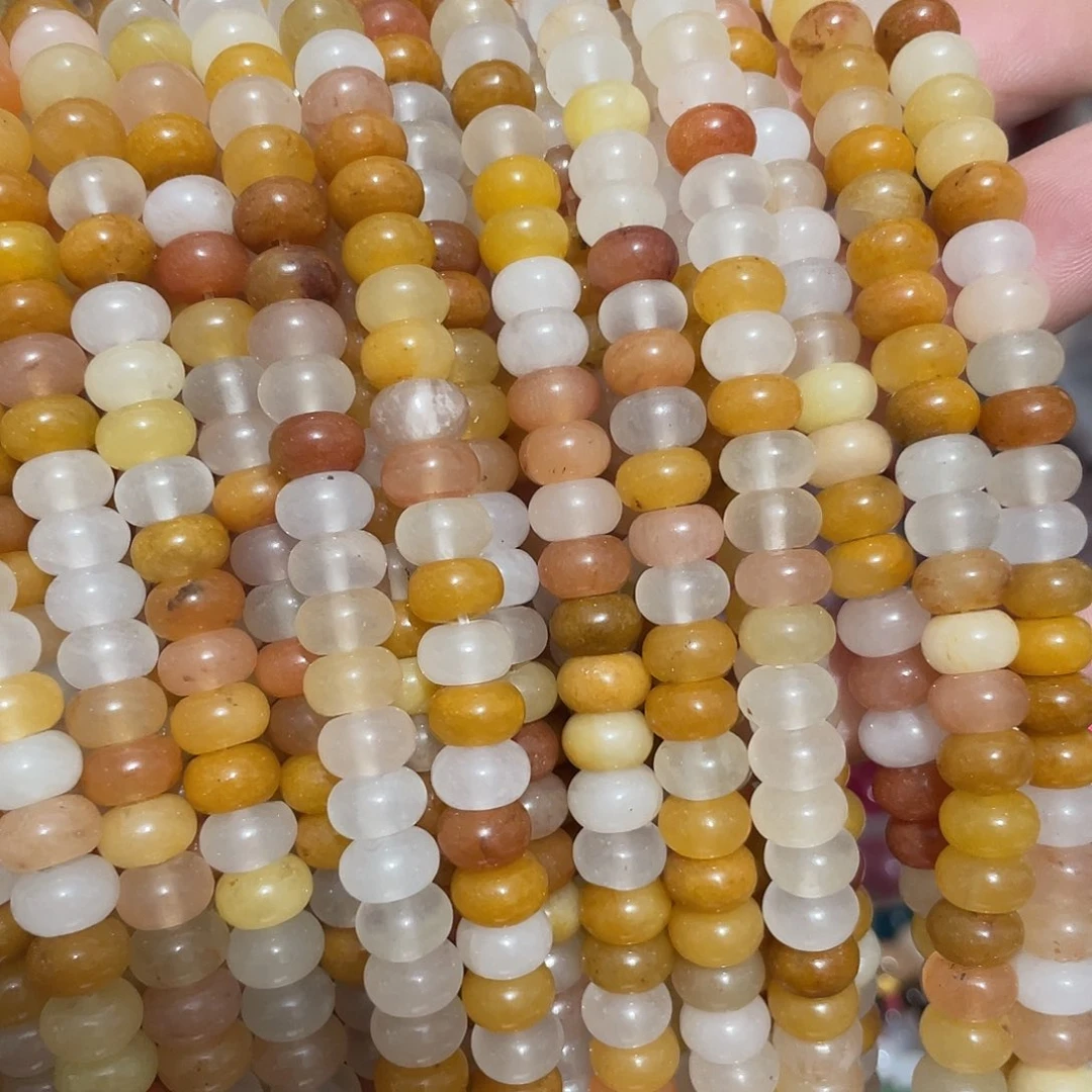 玛瑙/玉髓合金珠宝半成品金丝玉算盘珠卡8