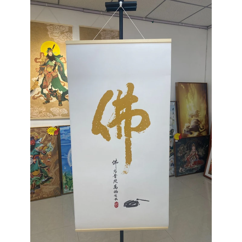 【786佛】60x120cm现代简约挂轴装饰画办公室家居装饰画