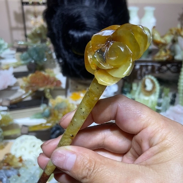 蛇纹石玉未镶嵌发饰