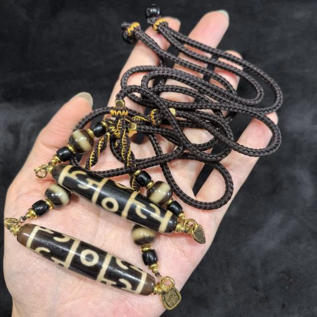 【曹美丽精选】 H51382-玛瑙DIY脖挂（莲三）多样性发其一-56*12mm