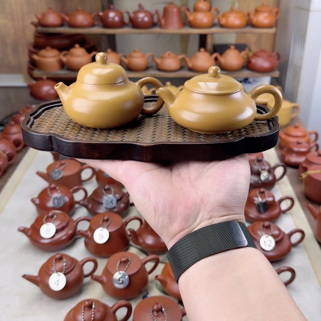 紫砂茶壶黄段水磨文旦和明炉