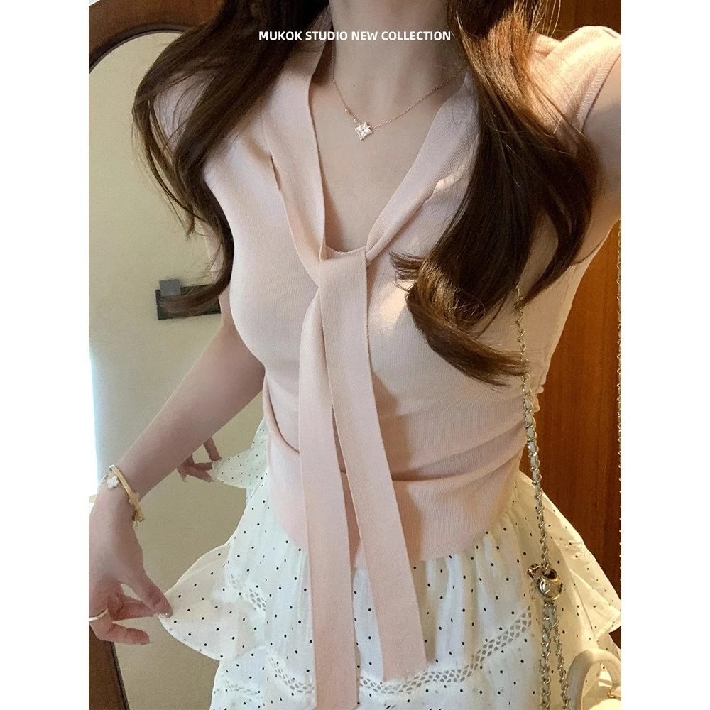 MUKOK浪漫~ 领带针织衫