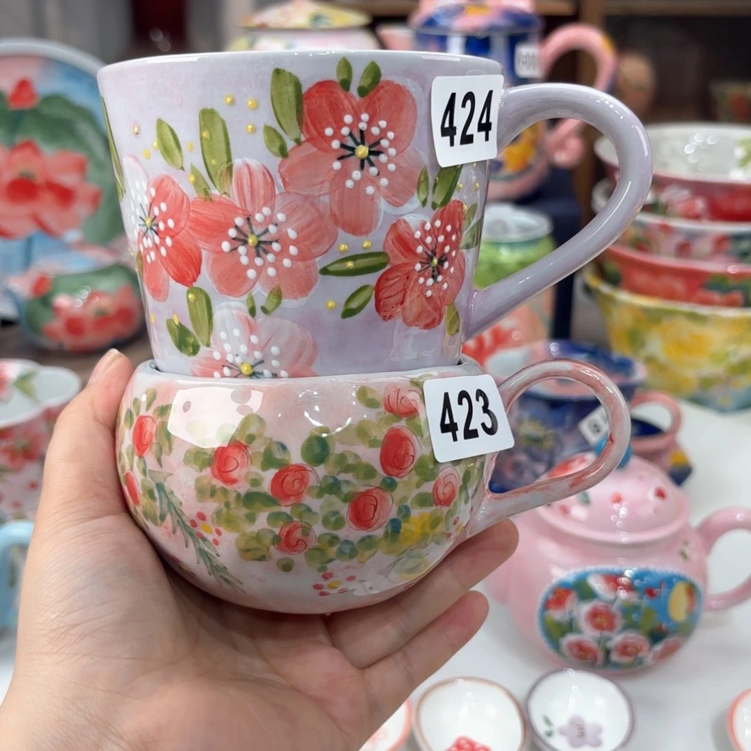 曲****∪景德镇手绘高温釉下彩陶瓷茶具