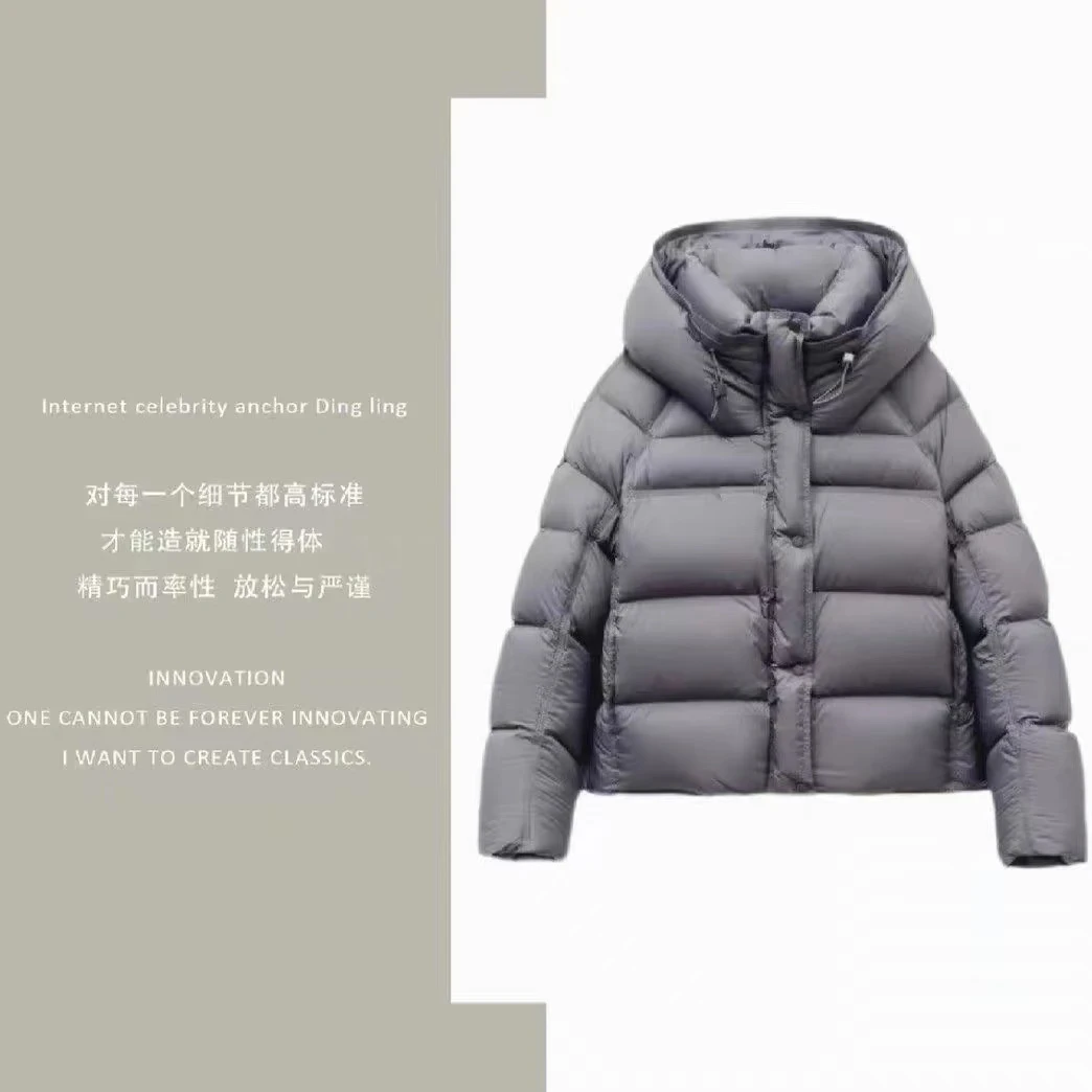 【Lu露款五格充绒200克】90白鹅绒！云朵泡芙短款加厚连帽保暖羽绒服