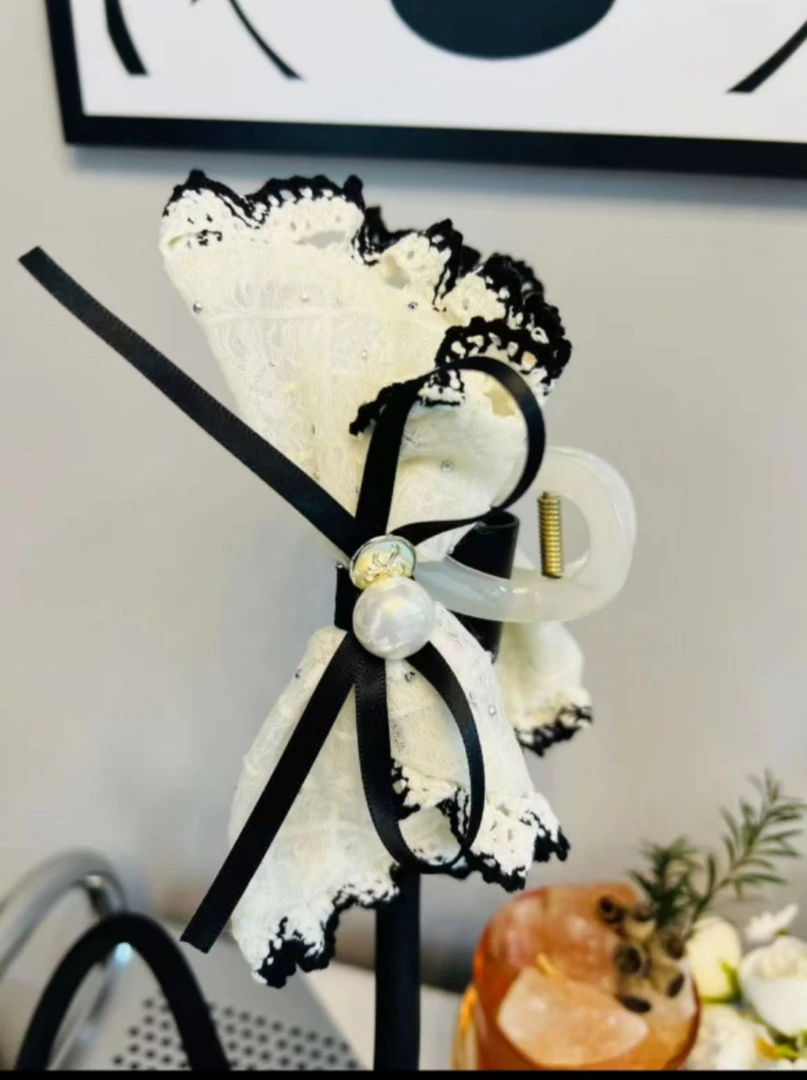 轻奢复古发夹饰品头饰男气质女白色发饰旭百日韩发卡抓夹可爱