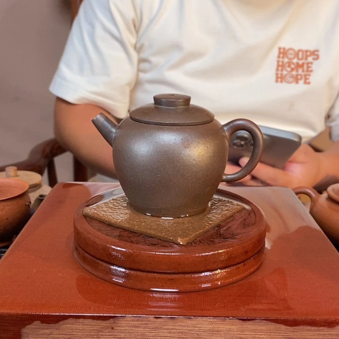 茶壶紫砂高端130cc紫泥巨轮