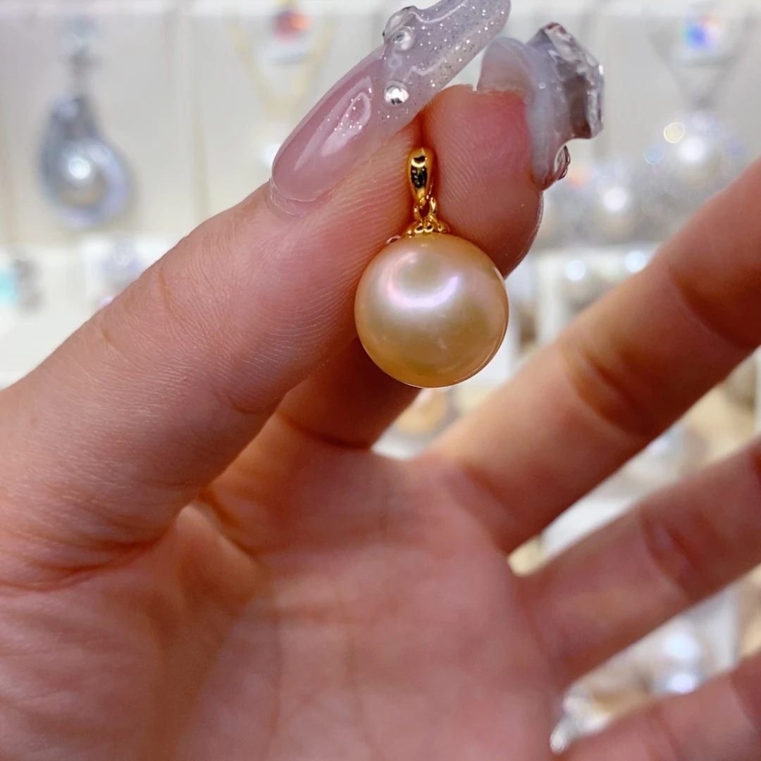 淡水珍珠银S925镶嵌吊坠(赠链)12➕