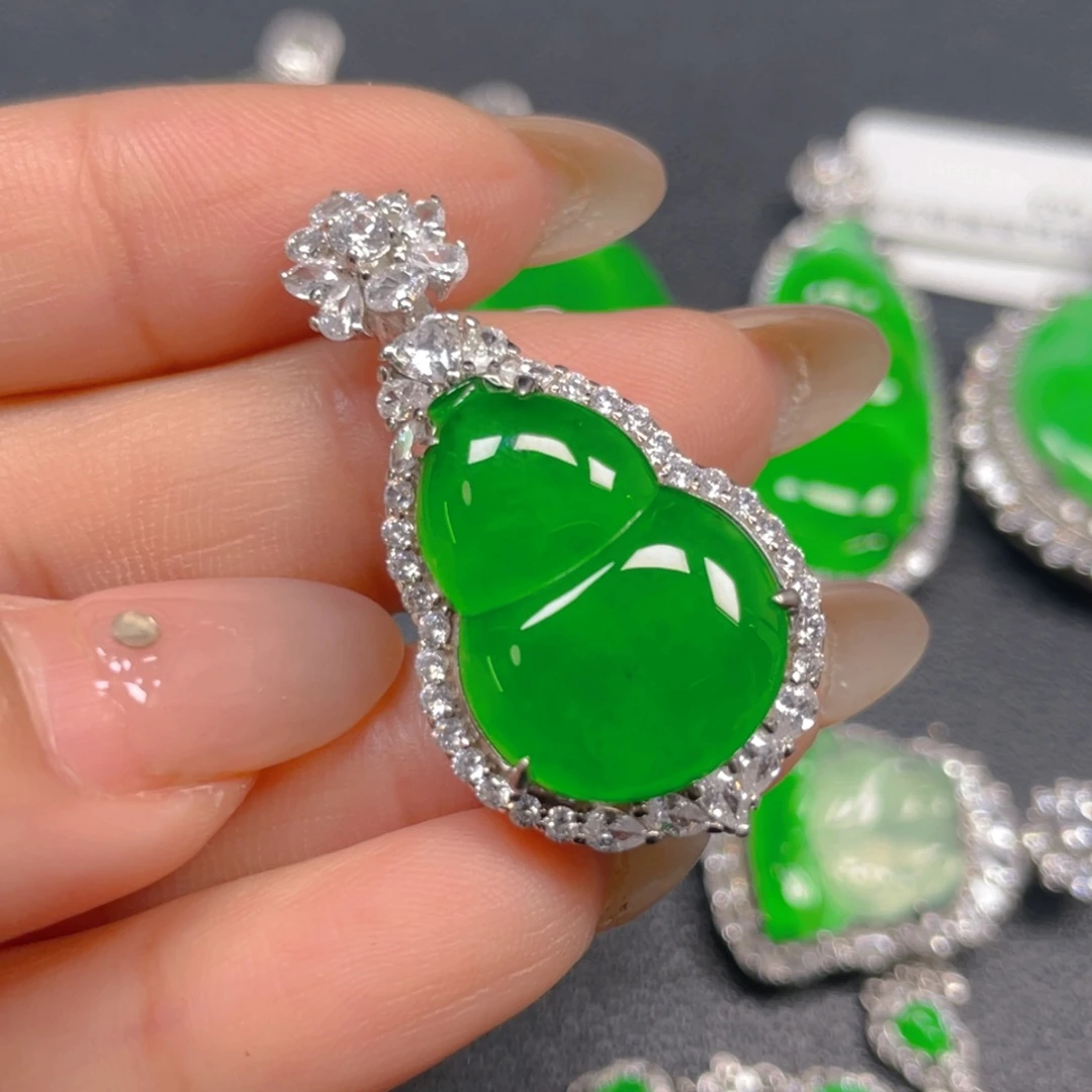 翡翠银S925镶嵌吊坠(不含链)