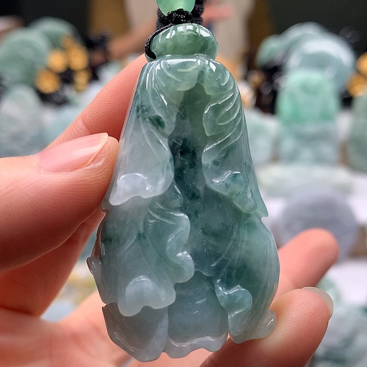 翡翠未镶嵌颈饰百财卡厚16+