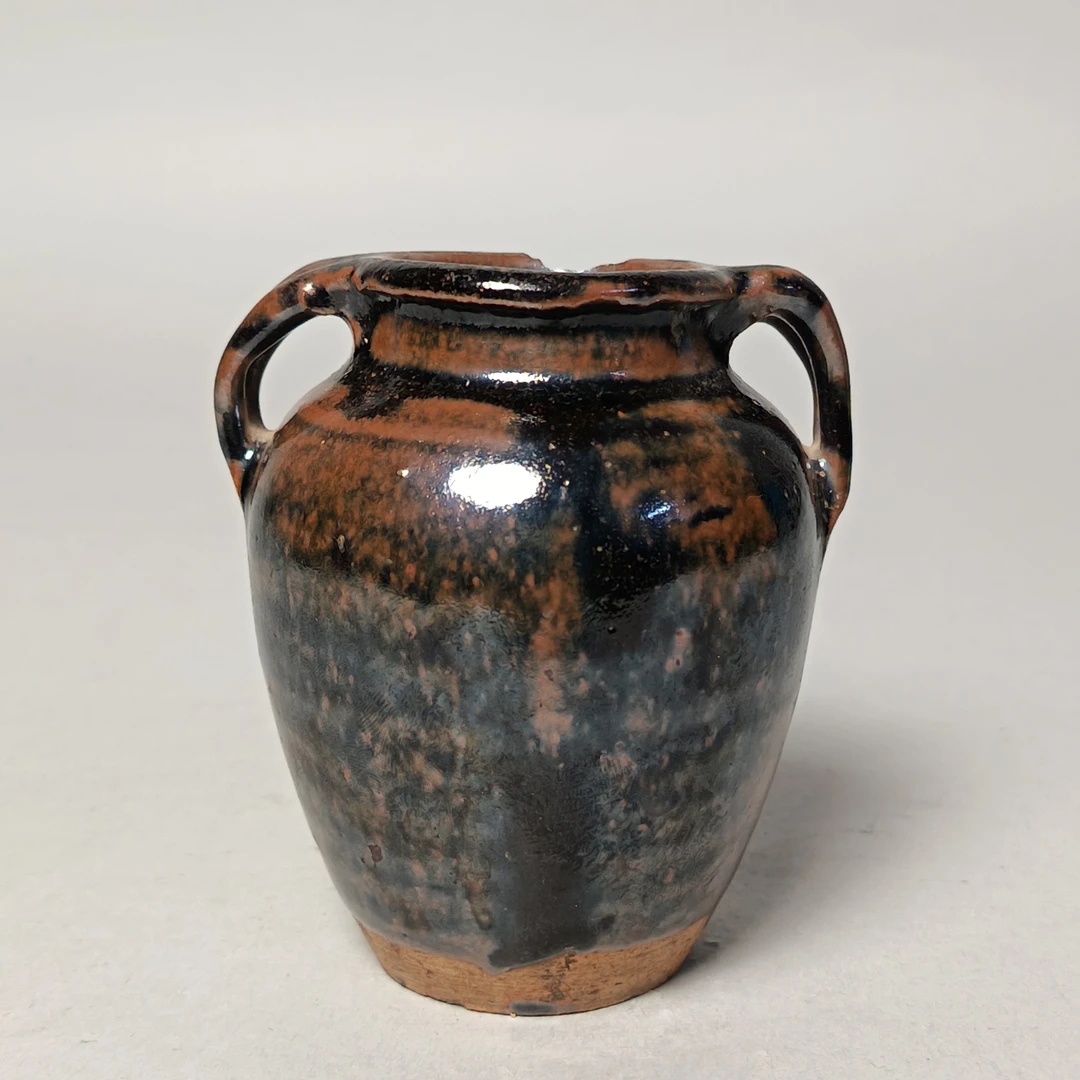 【010022305】明代 酱釉双系罐