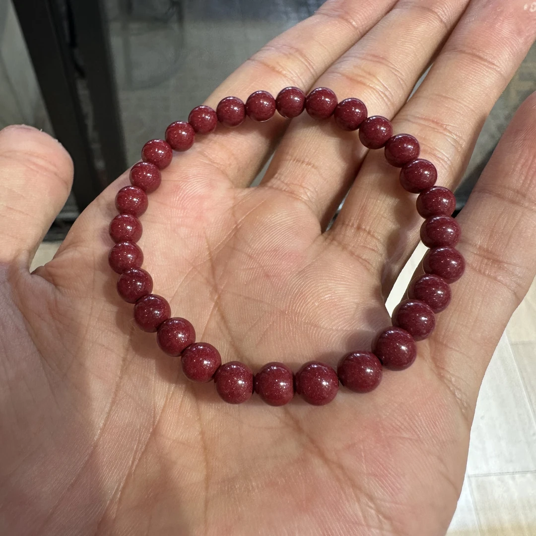 含辰砂工艺品高含量朱砂卡6mm手串多样性发其一