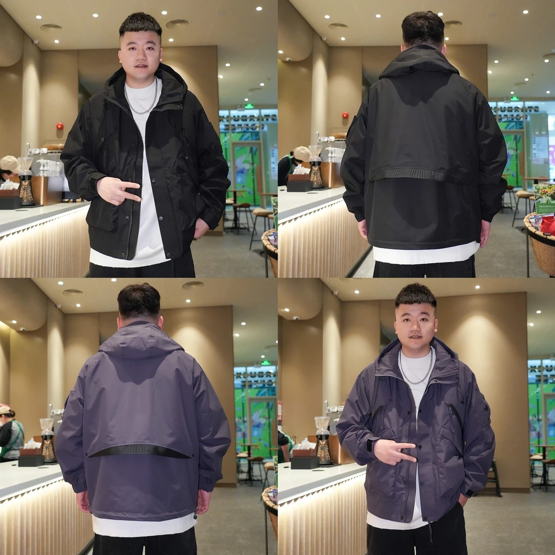 春款工装冲锋衣宽松工装连帽户外夹克2520