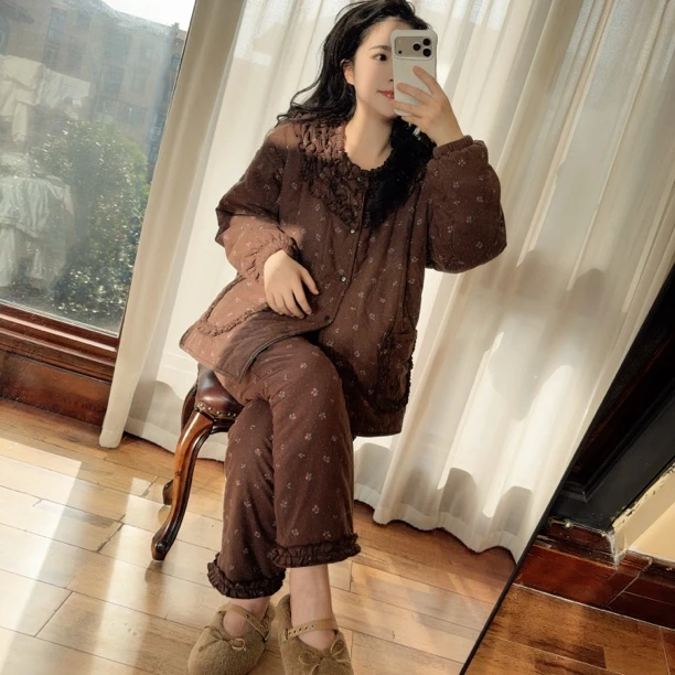 CBLM家200g新疆棉【重工蕾丝家居服】宽松显瘦家居服