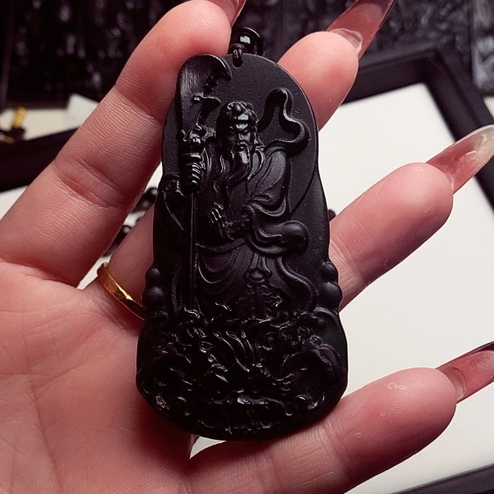 天然缅料A货挂件关公