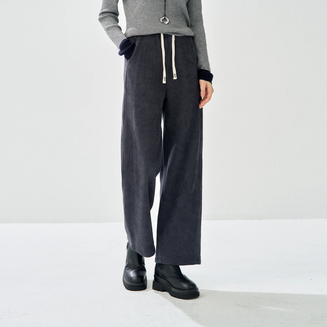 【加绒加厚直筒裤】25冬款松紧腰直筒裤卫裤通勤休闲裤女N545K020