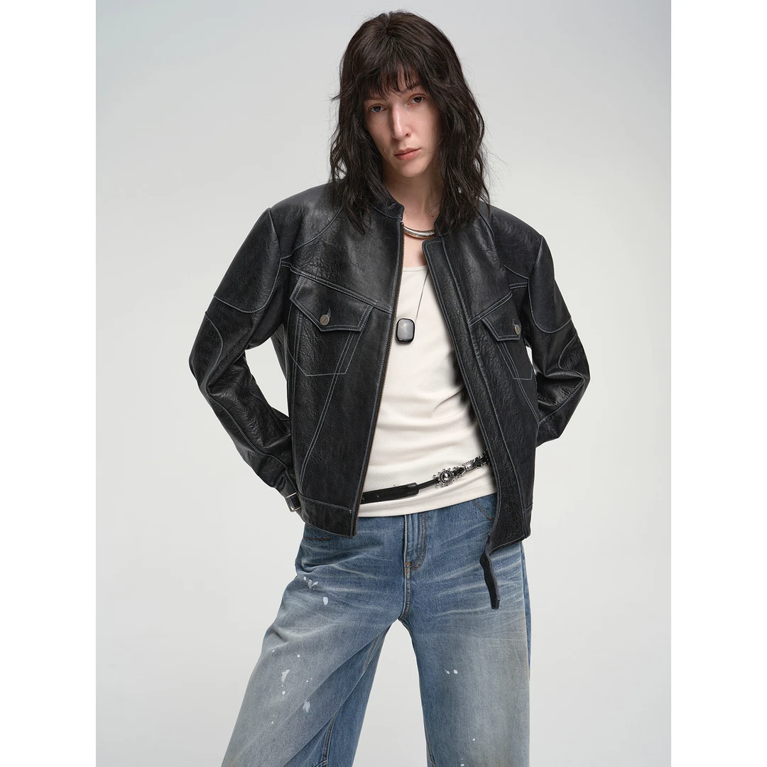 [实穿新复古] 林肯爵士 休闲随性机车感夹克外套