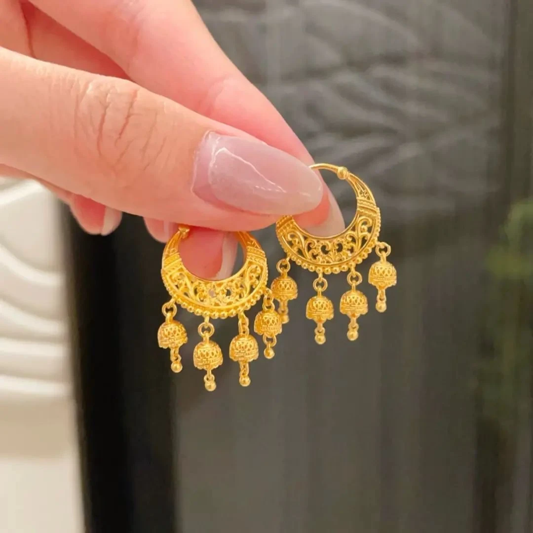 铜合金耳饰 高奢柜金版新中式流苏耳环爆款耳圈精致耳坠时尚耳饰