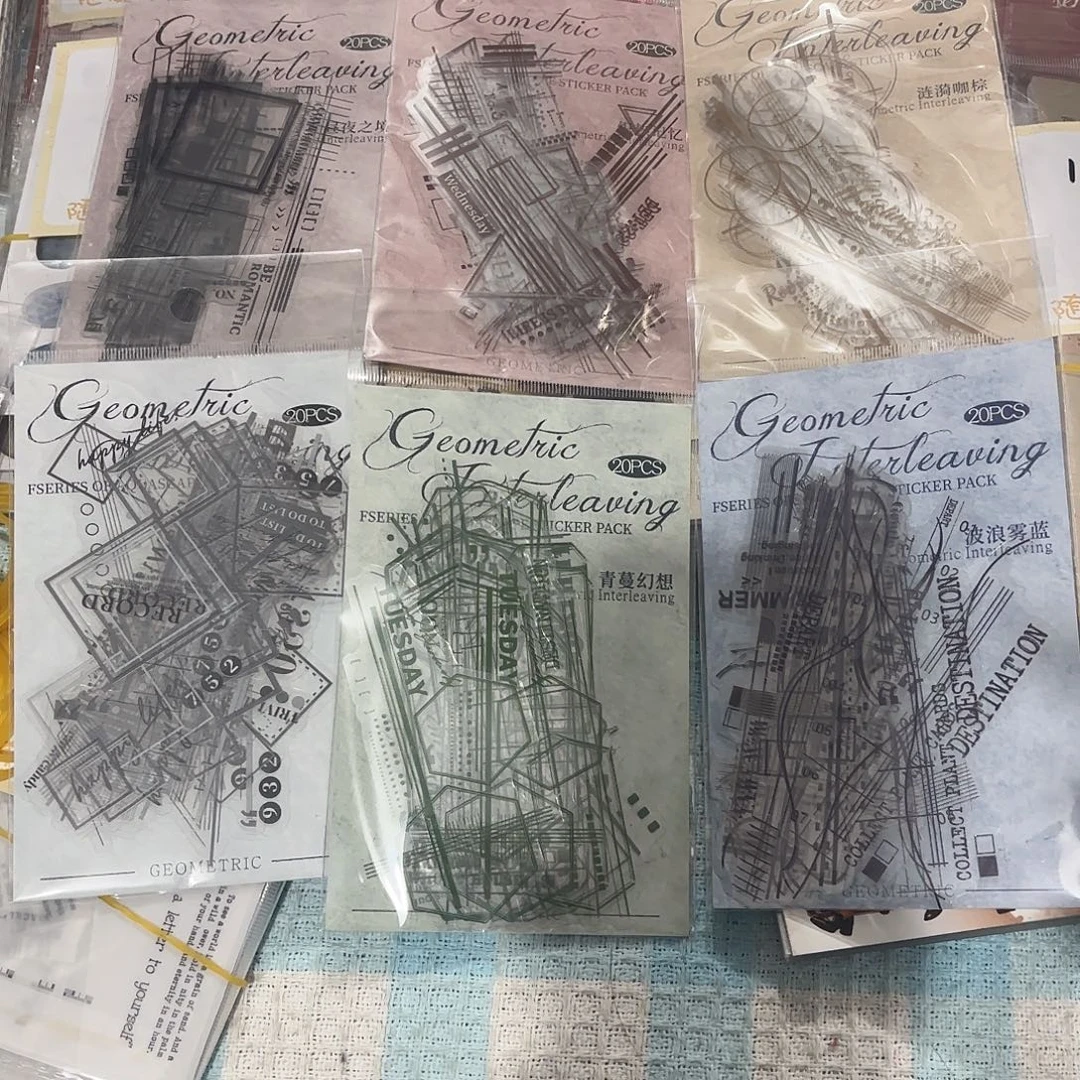 几何交织边框贴纸6包