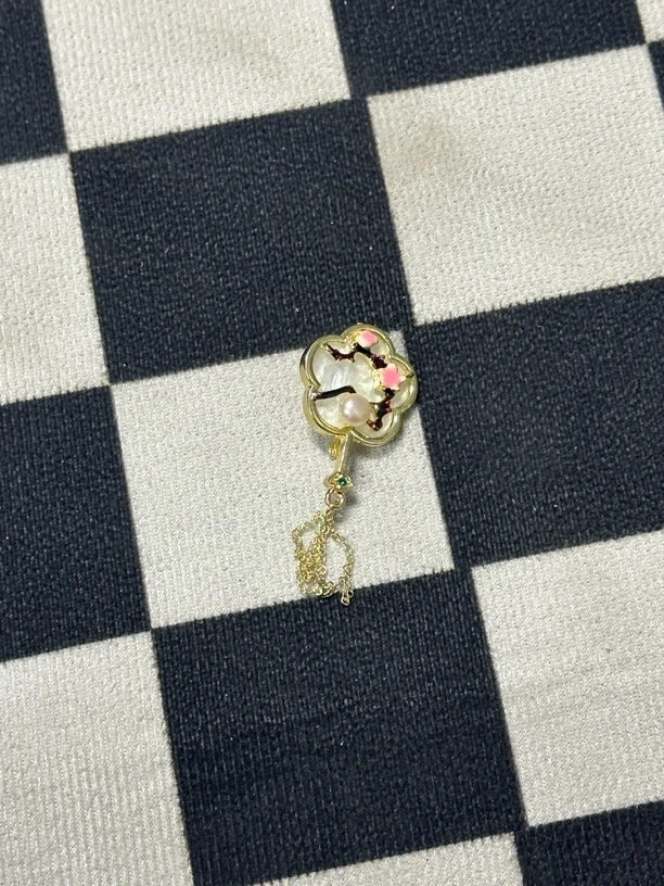 百货 912 珍珠扇子款胸针 发一