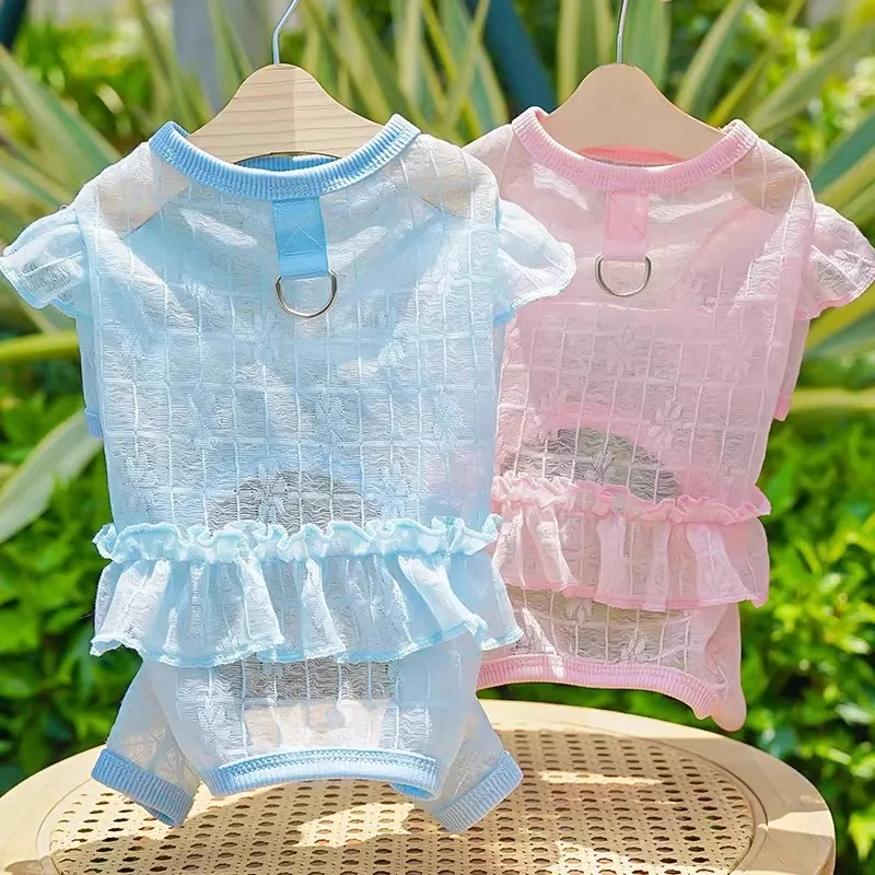 四脚衣超薄透气宠物猫咪狗狗夏季飞袖裙裤防晒衣服用品比熊泰