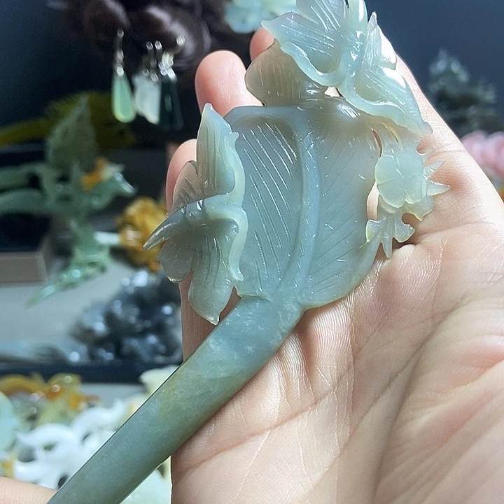岫玉未镶嵌发簪发簪