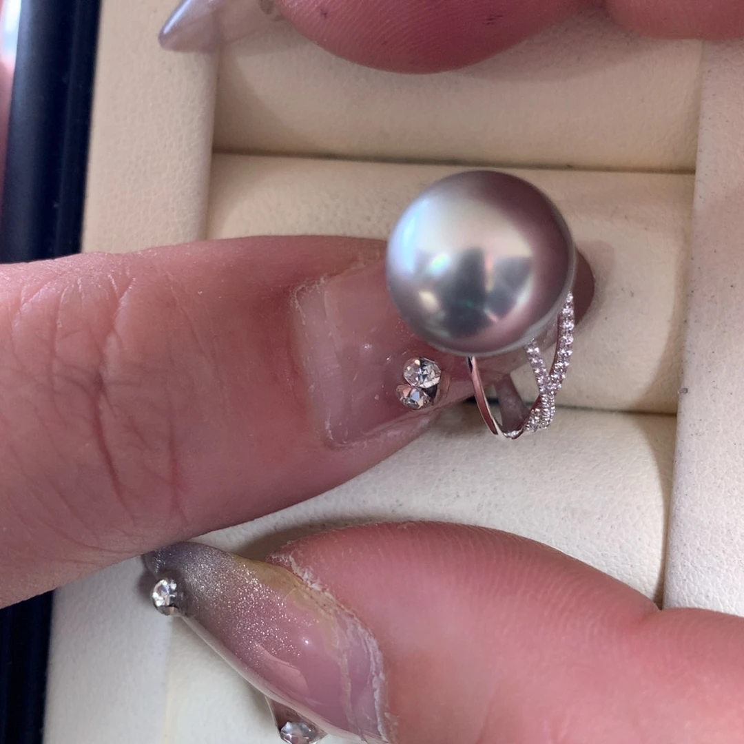 海水珍珠戒指18K金镶嵌