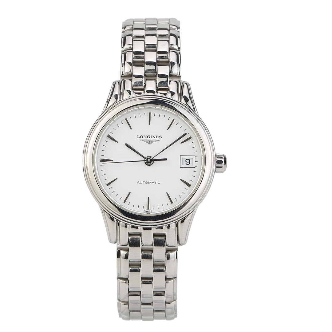 99新 Longines/浪琴 军旗自动女表L4.274.4.12.6表径26