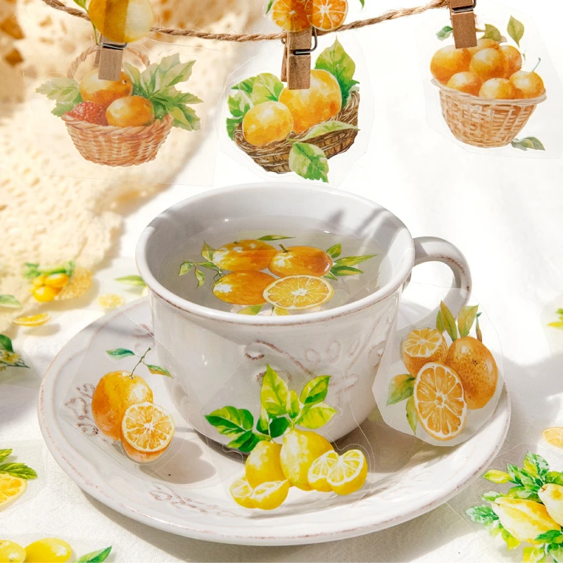 暮光 丰收之季系列水果主题模切贴纸本 葡萄樱桃水果美食贴纸本