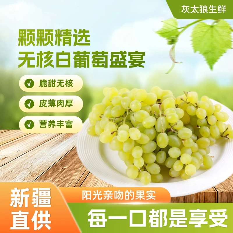 新疆吐鲁番无核白葡萄无籽提子当季新鲜葡萄葡萄同城送新疆维吾尔自治区