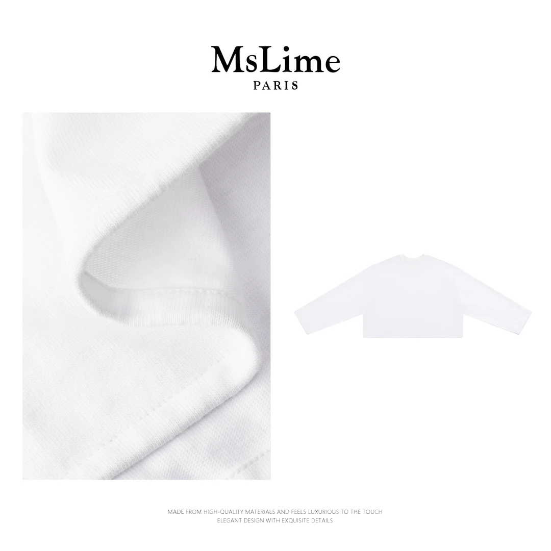 王嬛嬛MsLime25年新款【白调】100%进口棉白色T恤 HD2A0938