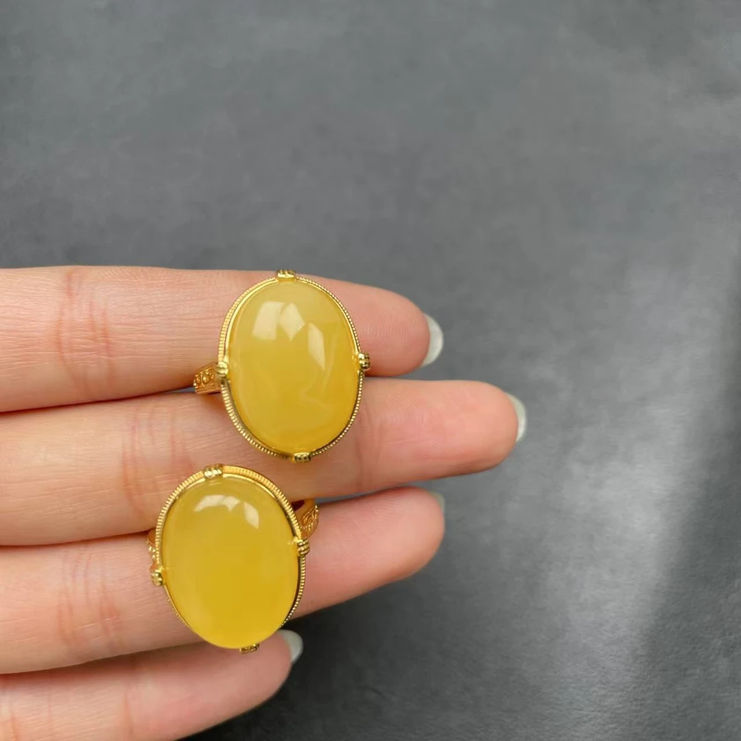 【玉经纶】40811/HQ37-蜜蜡戒指-多样性发其一