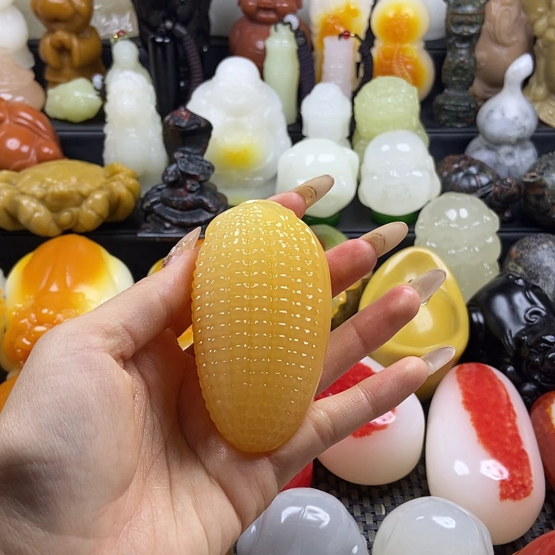 无花朵原石雕刻把件