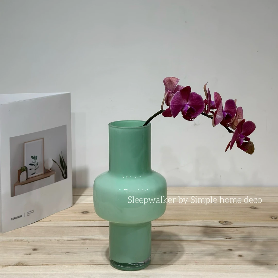 口径6.5高27.5宽14厘米 中古绿色玫瑰芍药蝴蝶兰B级品福利款