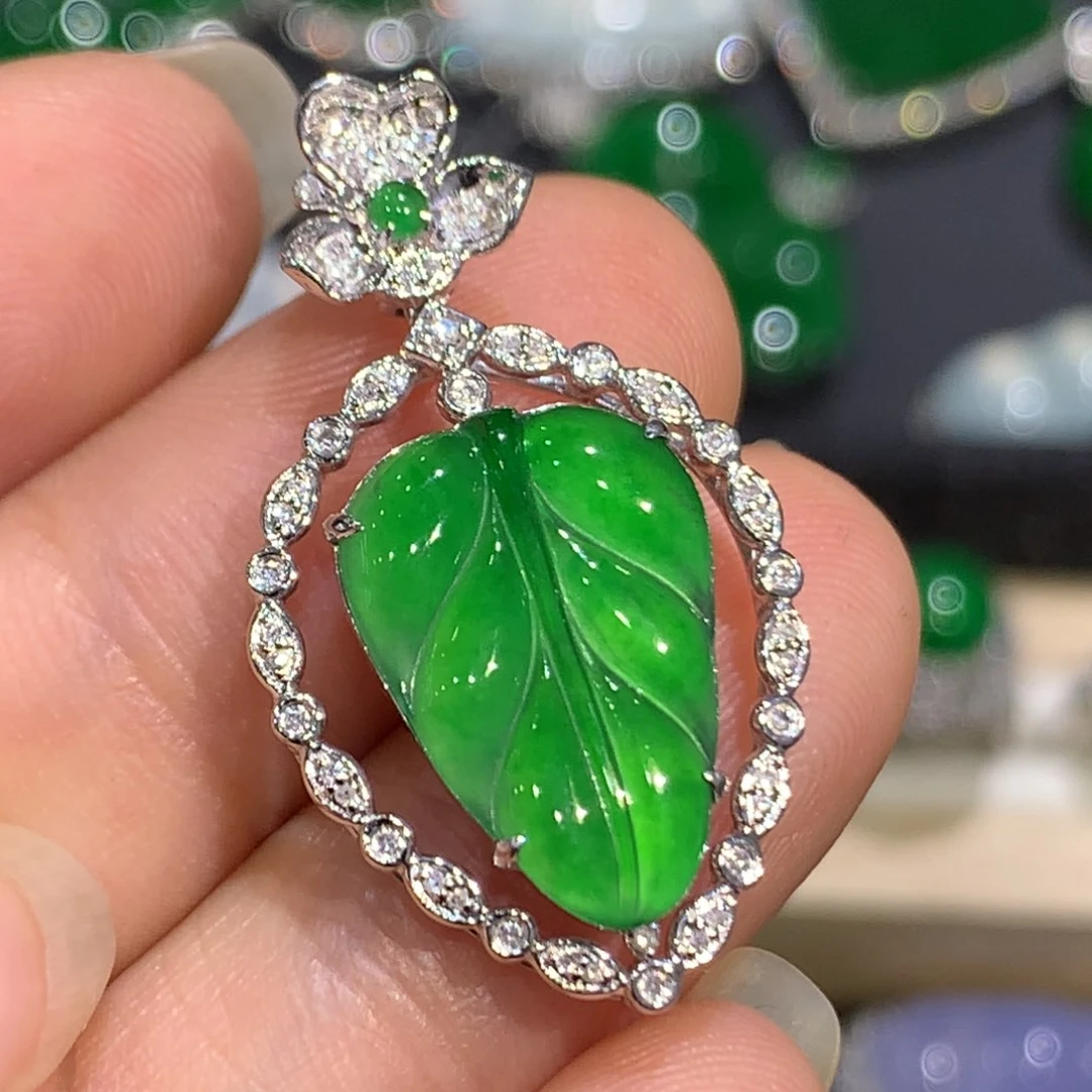 翡翠颈饰18K金镶嵌9、